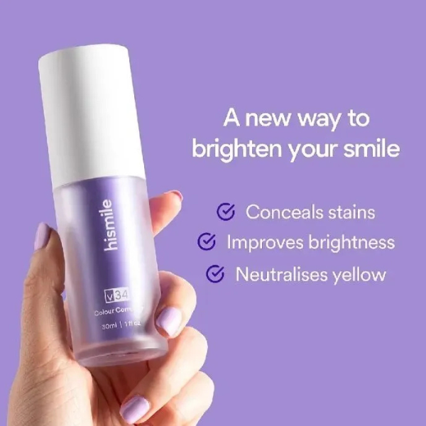 Hismile V34 Purple Whitening Toothpaste Remove Stains Reduce Yellowing Care For Teeth & Gums