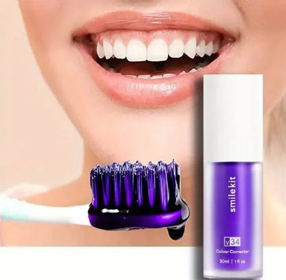 Hismile V34 Purple Whitening Toothpaste Remove Stains Reduce Yellowing Care For Teeth & Gums