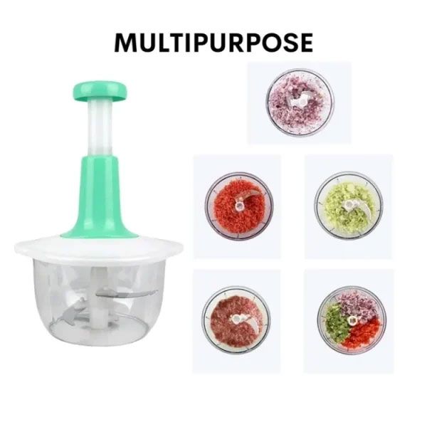 Manual Hand Push Chopper 1.5L | Multifunctional Hand Pat Chopper & Mixer | Press Cutter Vegetable & Meat Grinder | Manual Food Processor for Kitchen