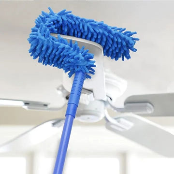 Microfiber Flexible Fan Cleaning Duster Mop with Long Steel Rod | Extendable Ceiling Fan Brush for Home, Kitchen, Car & Office Dusting | Quick & Easy Washable Multipurpose Cleaning Tool