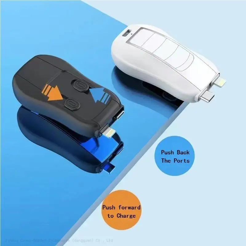 New 2 in 1 Keychain Portable Key chain Power Bank Emergency Charging Treasure Wireless Portable Charger